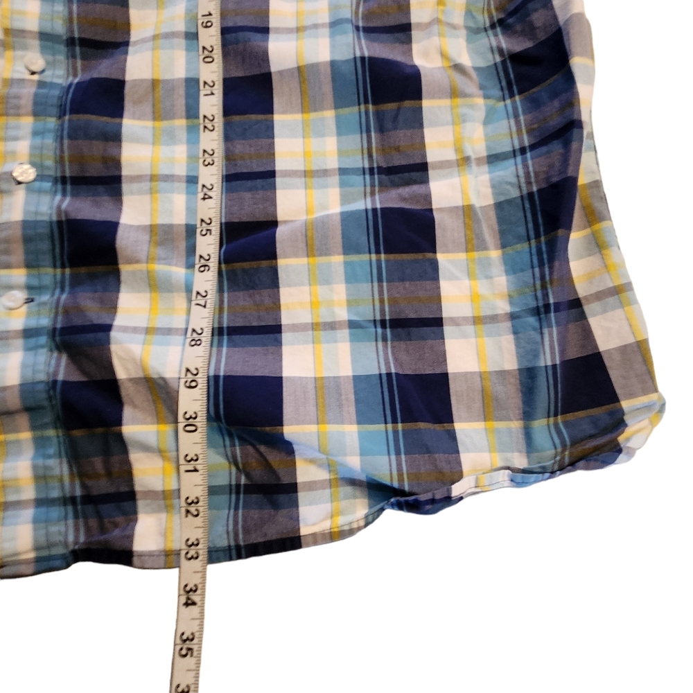 🤩Oak Hill Men's Blue Plaid Short Sleeve Button Shirt Size 3XL F34 - Picture 3 of 6